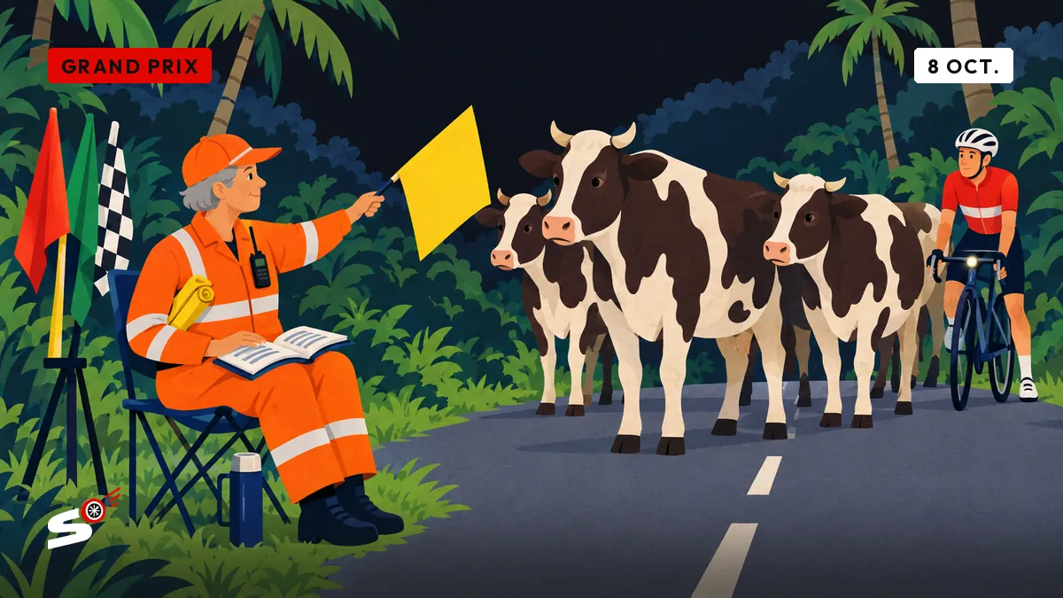 Bottas croise un cobra et des vaches à vélo, et aucun drapeau n’existe pour un troupeau